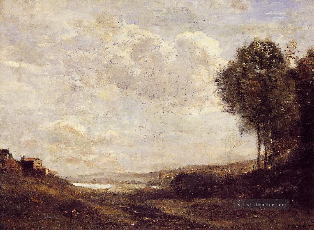 Landschaft durch den See plein air Romantik Jean Baptiste Camille Corot Ölgemälde